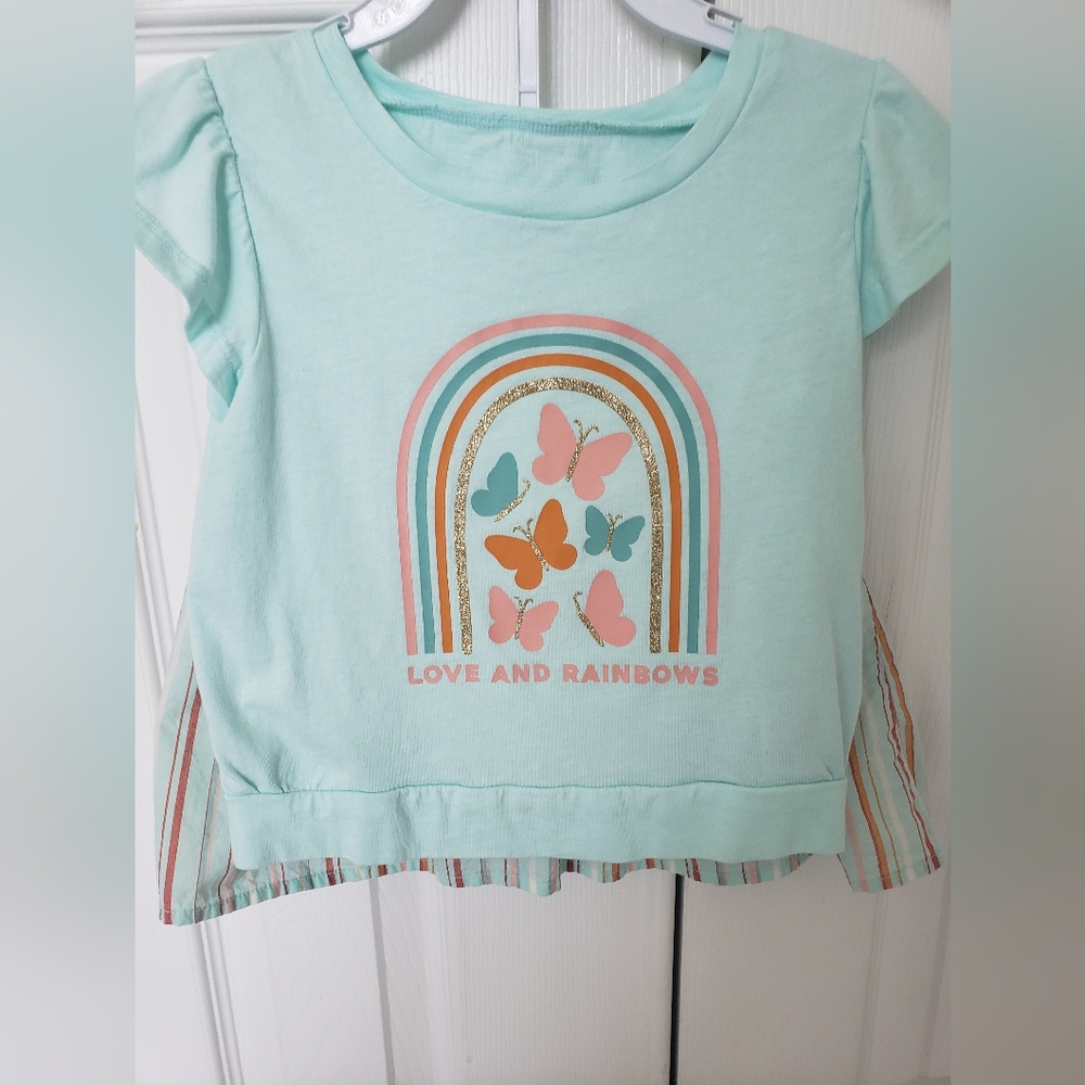 Love and Rainbows Kids Top And Skort Set